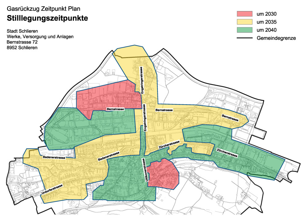 Stadt Schlieren: Stilllegung Gasnetz in Etappen bis 2040 (1/1)